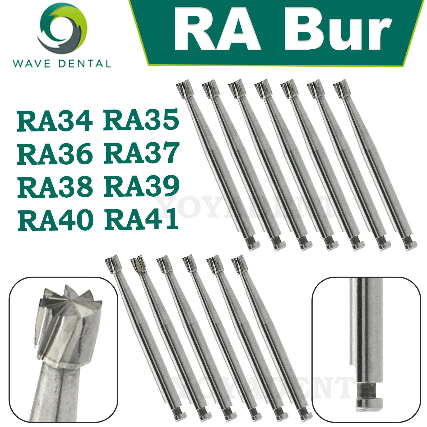 WAVE Dental Tungsten Carbide Burs Inverted Cone Head Bur 2.35mm For Low Speed Contra Angle Handpiece Dentistry Drill