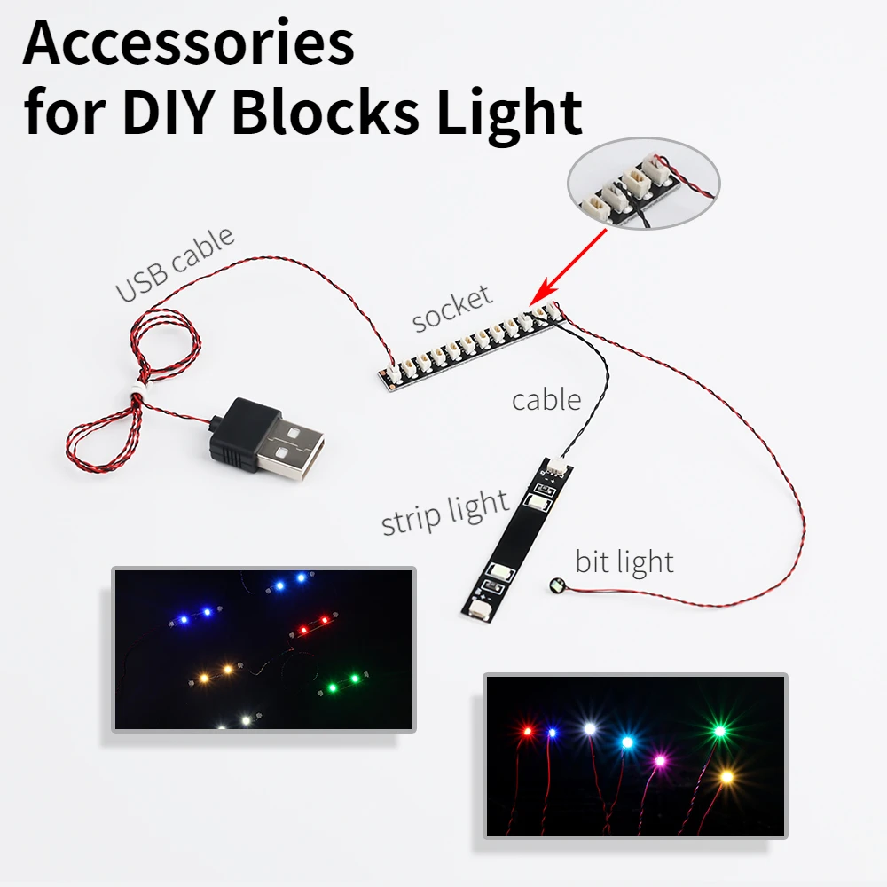 Licht Accessoires Voor Diy Lego Model Blokken Aansluiten Kabels Voeding Stopcontacten Stroomsplitter