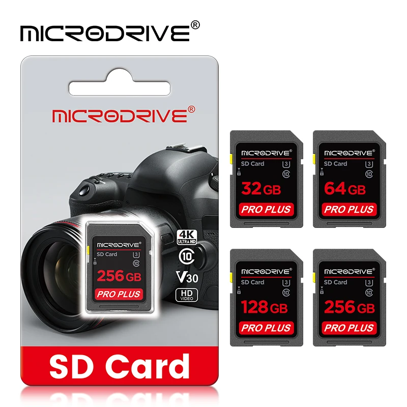 High Speed Class 10 SD Card, 16GB, 32GB, 64GB, 128GB, 256GB, SDA1HC, SDA1XC, Flash USB Stick for Camera