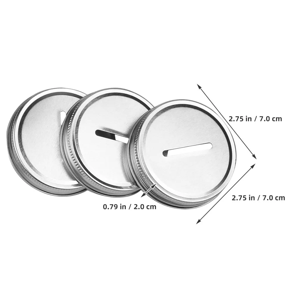 8Pcs Metal Coin Slot Lid for Mason Jars Rust Resistant Tinplate Covers for Coin Bank Bill Storage Change Container