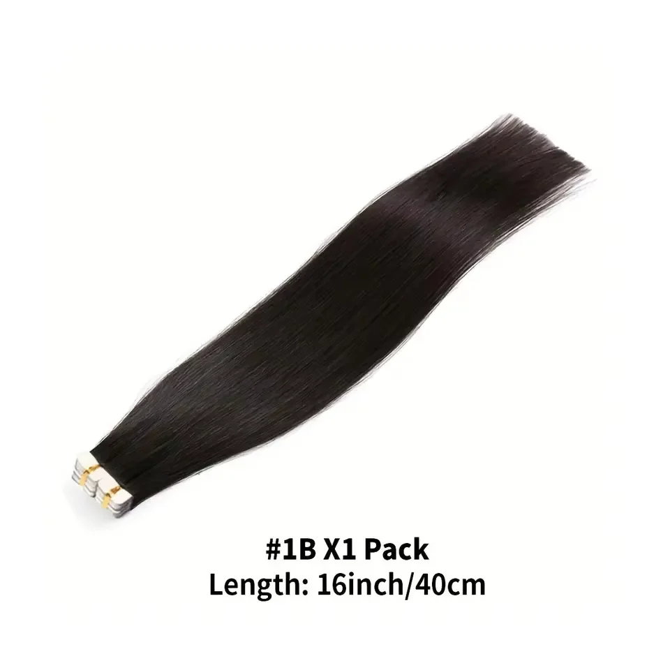 Tape dalam ekstensi rambut 100% rambut manusia 12 "-24" perekat mulus dapat diganti pita pakan kulit 20/40pcs rambut lurus untuk wanita