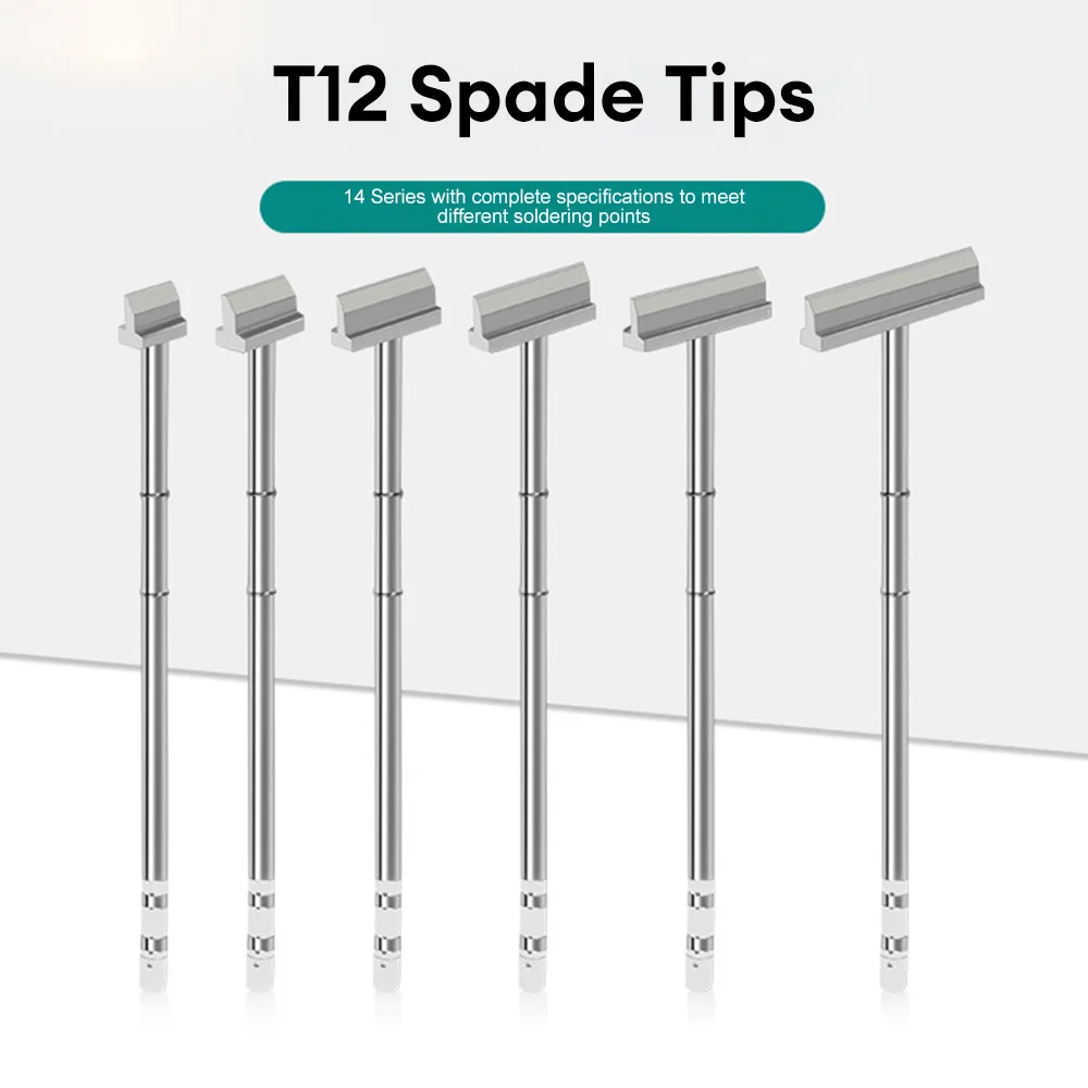 T12 Series Soldering Iron Tips 140mm Spatula Model Replacement Heater Solder Head Replaceable T12 Soldering Tool Accessories