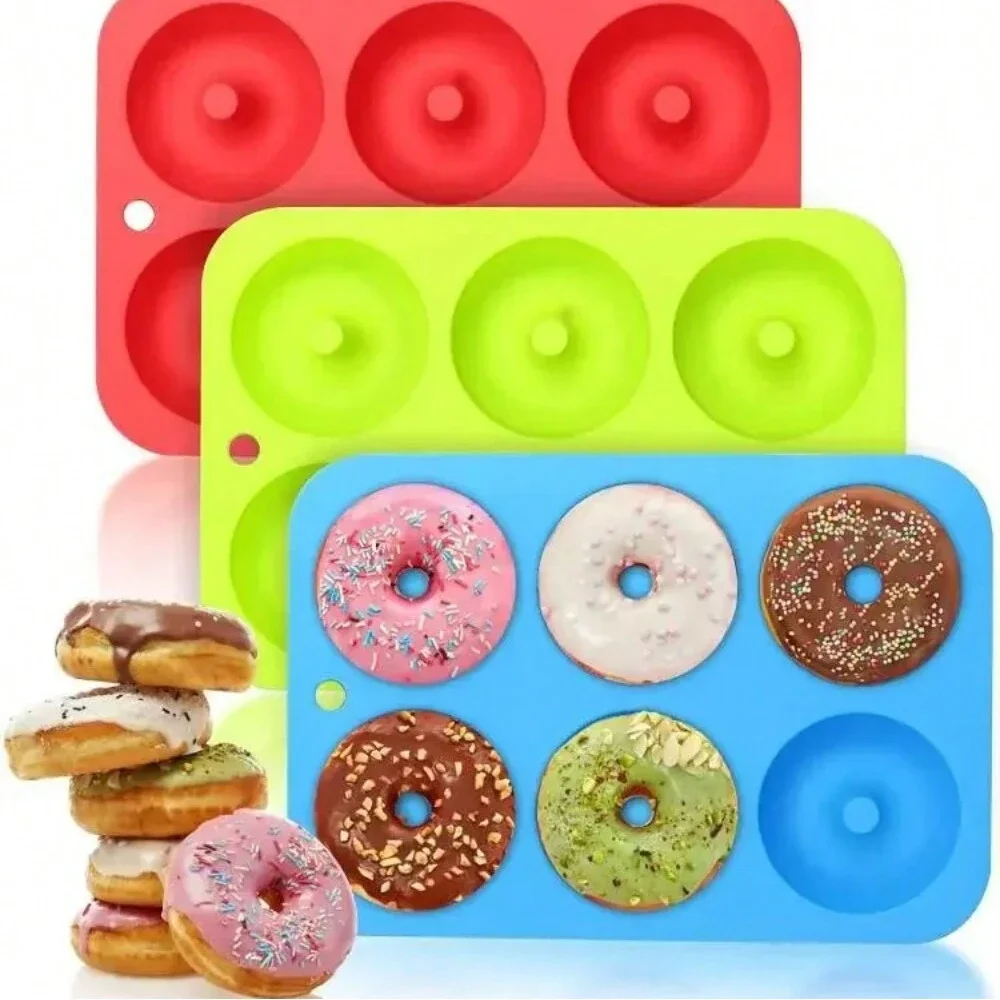 

3pcs Silicone Donut Mold Non-Stick Silicone Doughnut Pan Heat Resistant Bagels Pan Mini Cupcake Mould Kitchen Tools