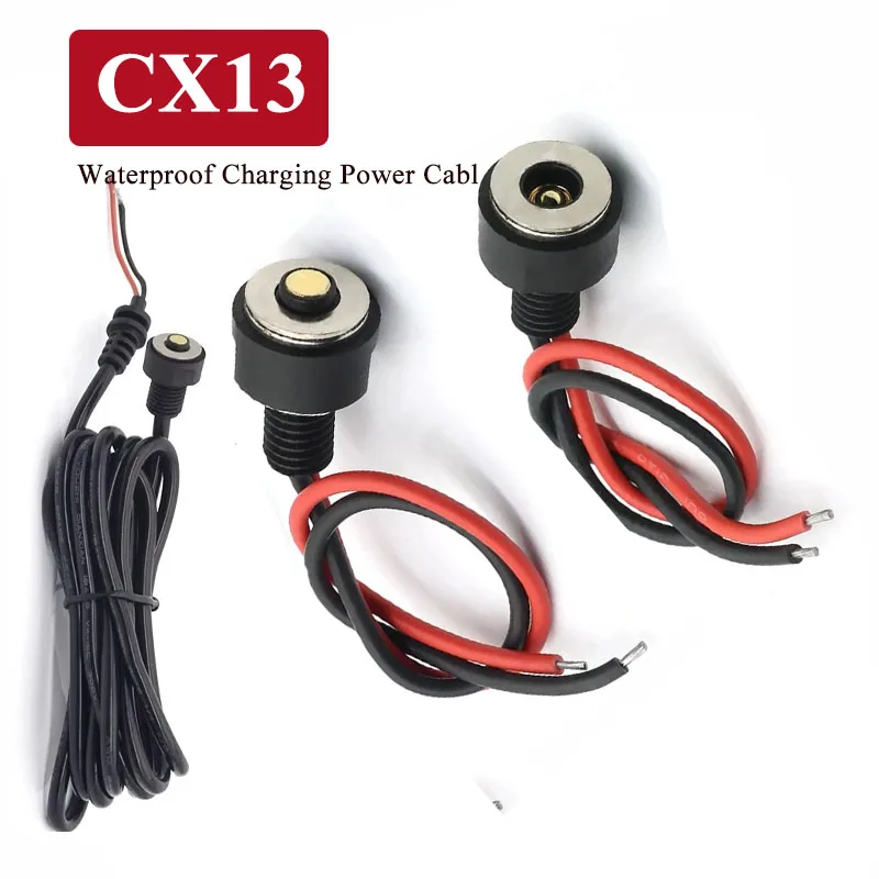 CX13 Anti Short Circuit Charging Power Cable Waterproof Magnetic Contact Connector CX-13mm Male to DC 5521 Female Charging Head