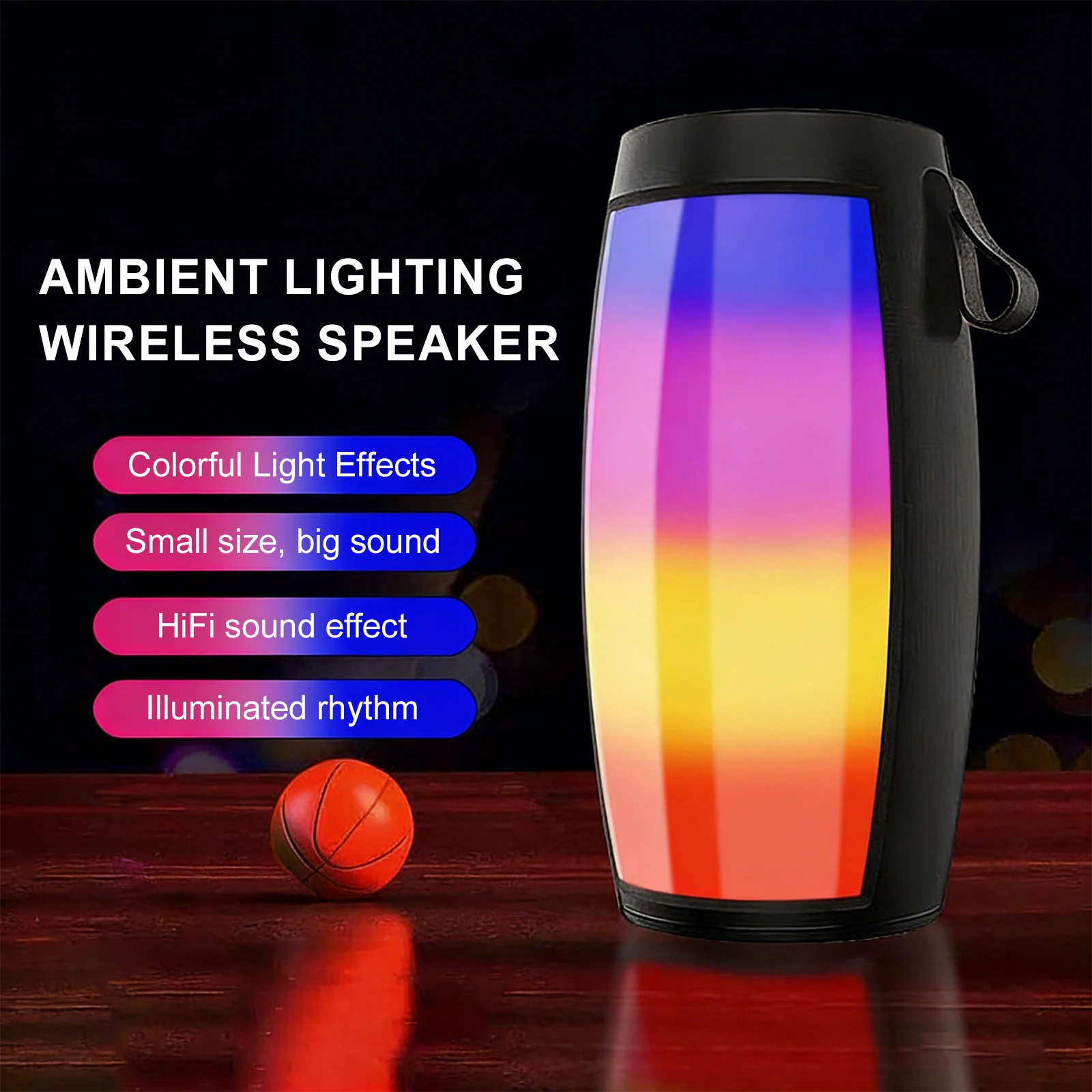 Colorful Bluetooth Wireless Speaker with Heavy Bass