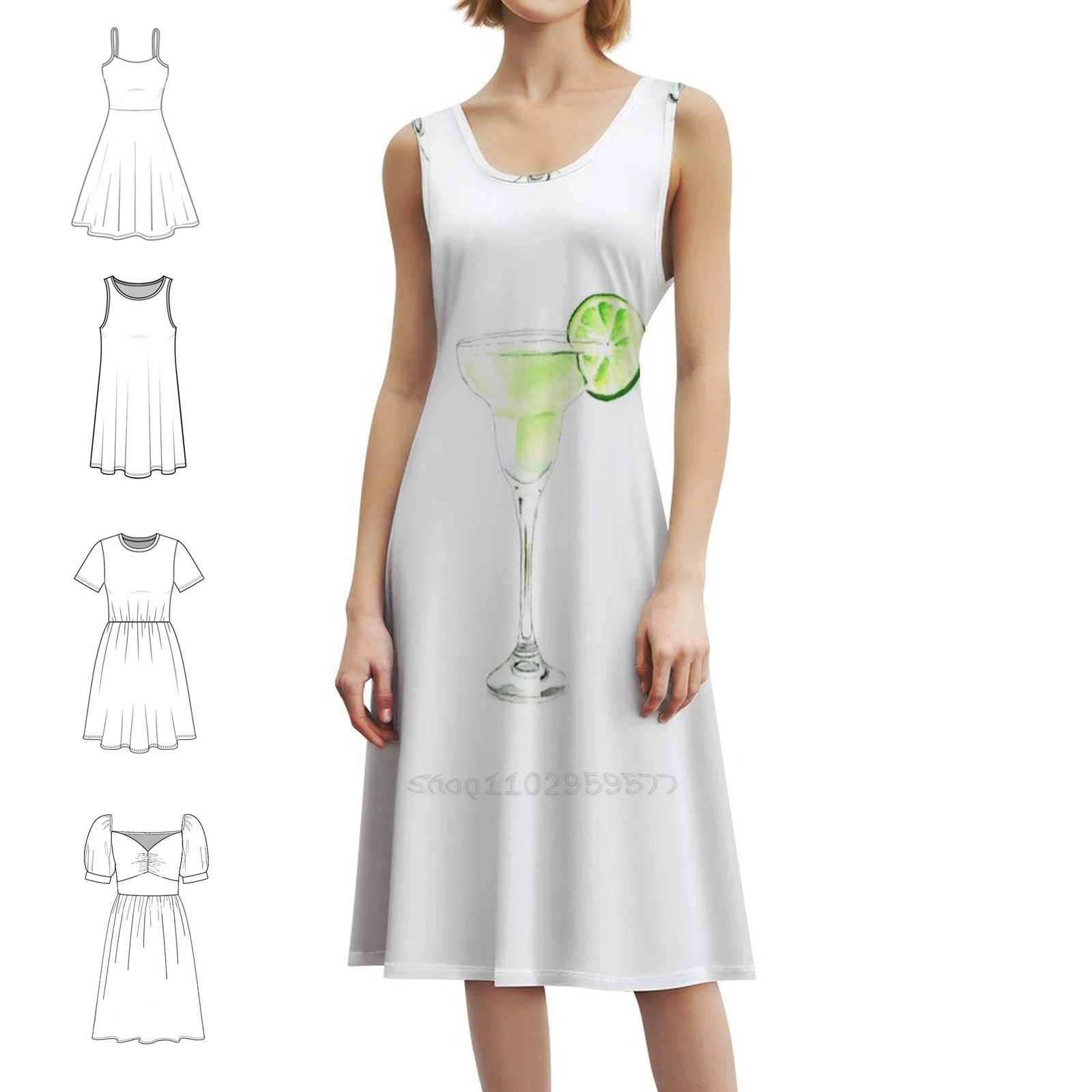 

Margarita. Drink. Cocktail. Korean Style Dress For Women Elegant Casual Dress For Party Or Daily Wear Margarita Tequila Line