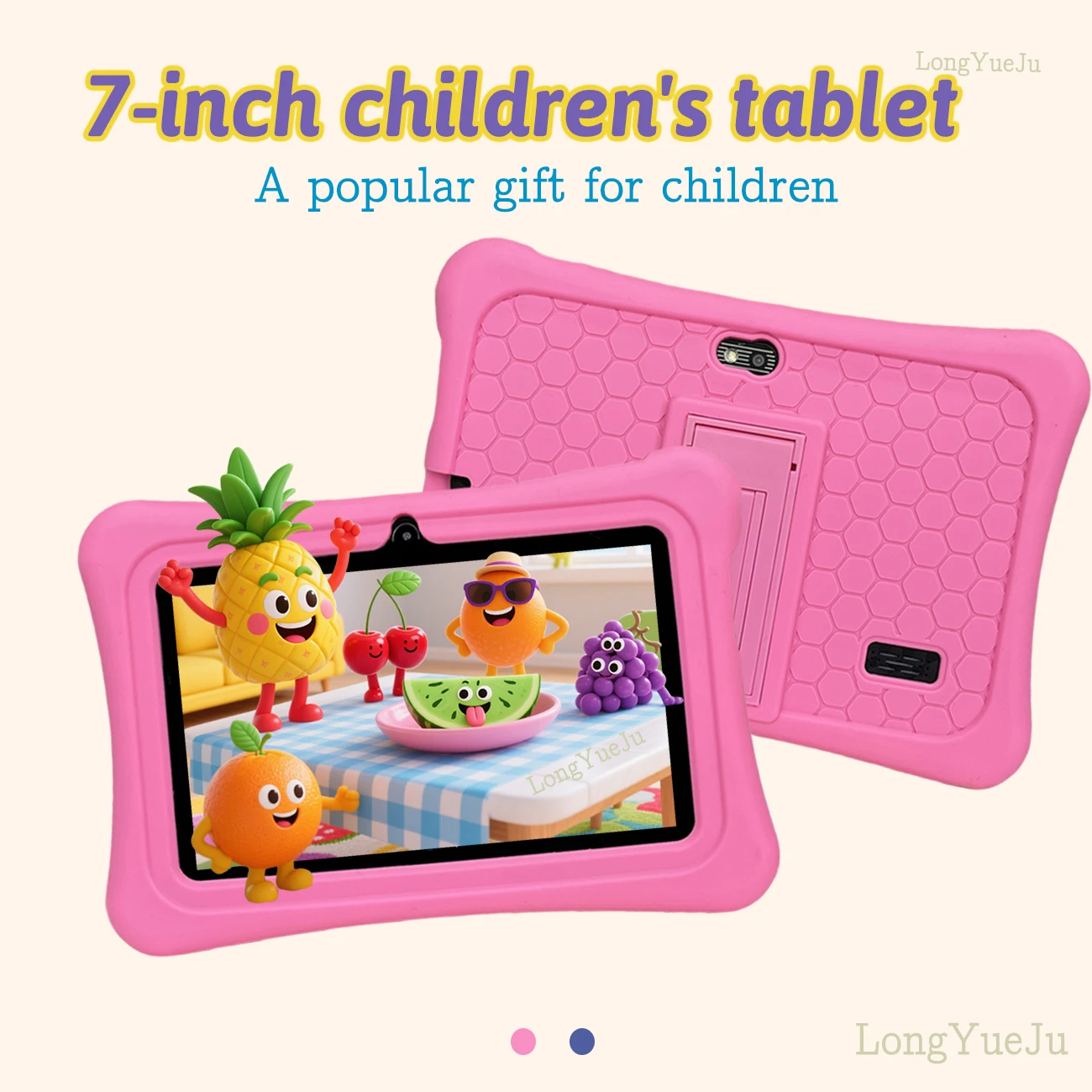 

7Inch New Kids Tablet Cartoon Case WiFi Learning Education Learning Toy Tablet Android 12 Children PC 3000mAh