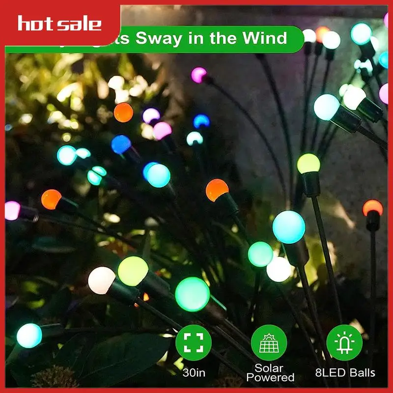 

4 Piece Solar Garden Lights Solar Swaying Light Sway By Wind, Outdoor Lights 8LED For Yard Patio Decoration Colo Light