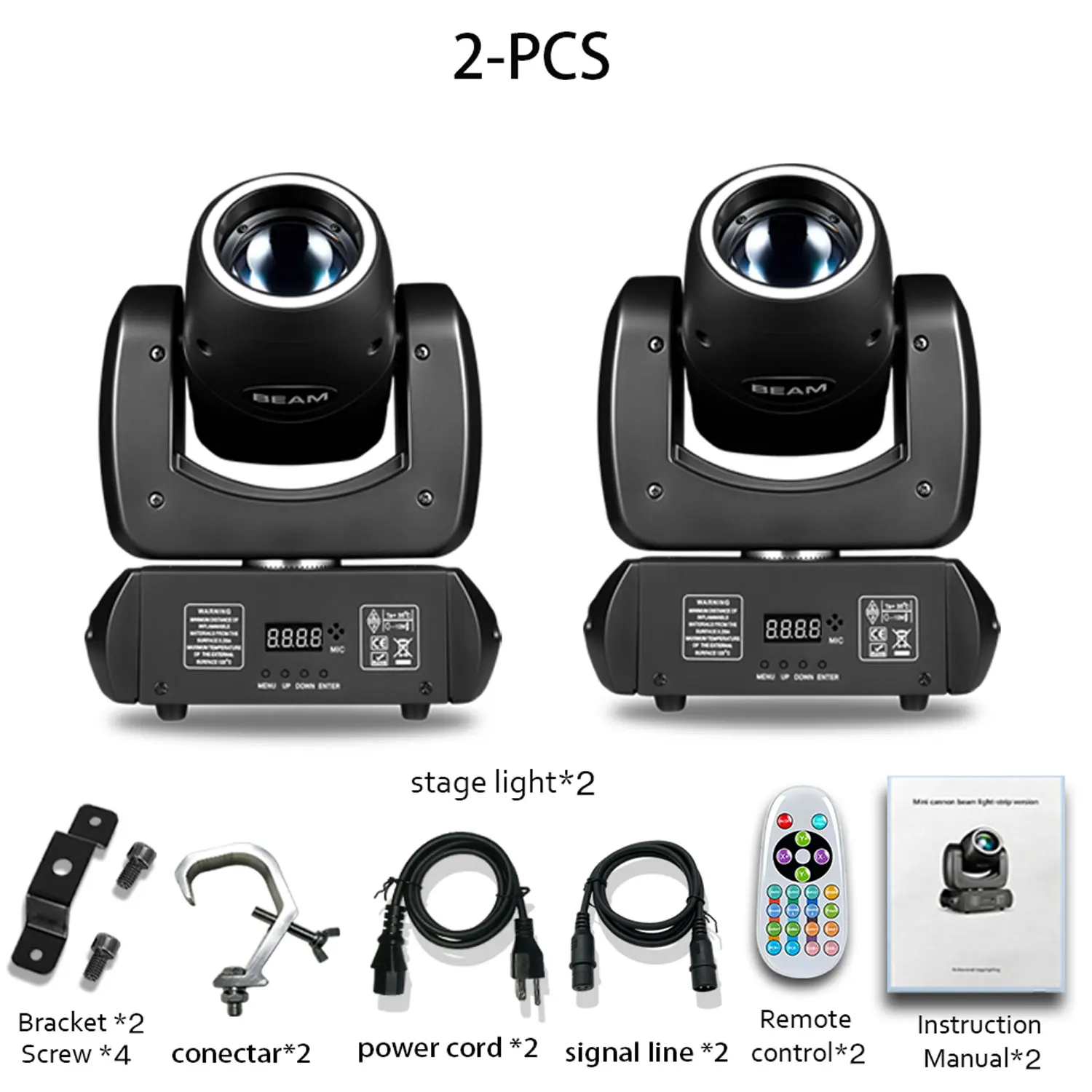 120W LED moving head beam light with hook and remote 8 patterns + 8 colors + 18‑prism for endless effect combinations DMX512 & s