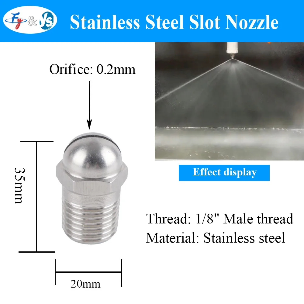 Boquilla de pulverización de ventilador plano de acero inoxidable BHC 1/8-1/2, boquilla de cuchillo de aire, limpieza Industrial con espacio de ranura, boquilla de aire de viento que sopla