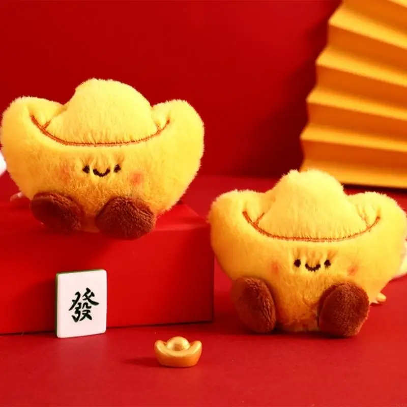 91AF Ingot/Gourd Keychain Chinese New Year Decoration Fabric Ring Car Ornament