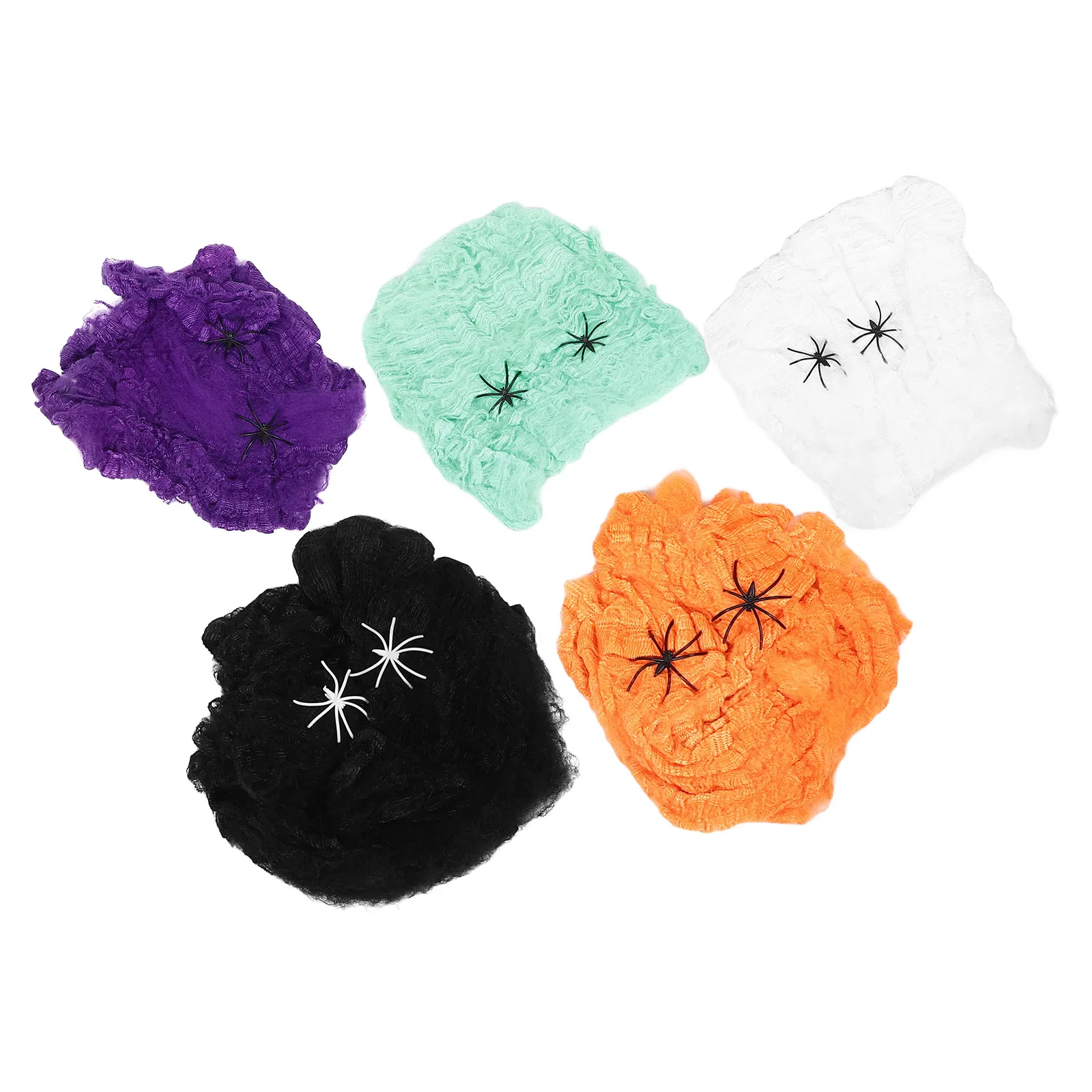 

5 set 5 Sets Halloween Decoration Props Stretchy Scary Party Cobweb Giant SpidersHaunted House Favors DIY Supplies