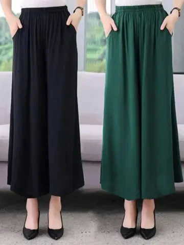 Casual Wide Leg Pants for Middle-Aged Mothers Summer New Sle Loose Fit High Waist Korean Sle Commute Wind Women's Outerwear