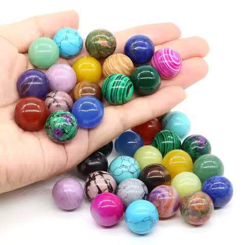 16mm Natural Stone Round Ball Healing Crystal Amethyst Sphere Energy Mineral Specimen Gems Globe Meditation Gift Home Decoration