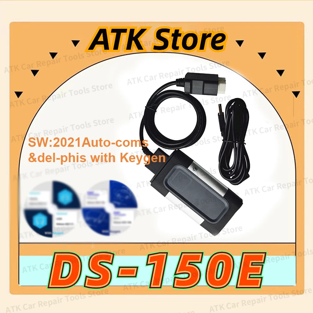 2024 DS-150E Bluetooth for Tnesf Delp-his Orpdc 2021.11 with Keygen Software for Cars Trucks A+Quality double Scanner Tools