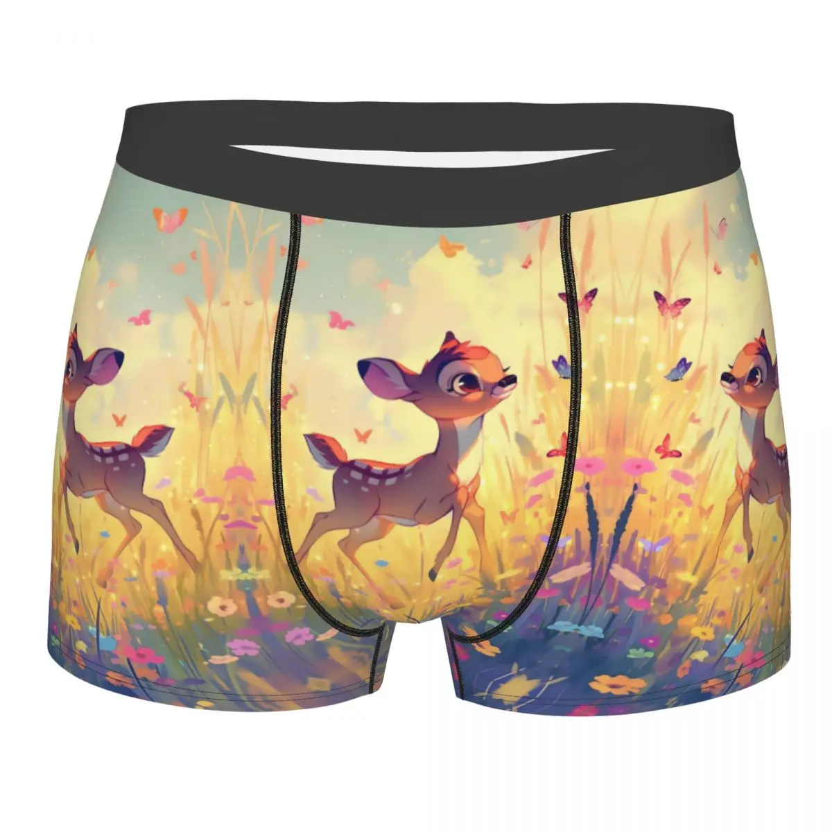 

Custom Cute Deer Bambi Underwear Men Stretch Classical Printing Animal Boxer Briefs Shorts Panties Soft Underpants For Homme