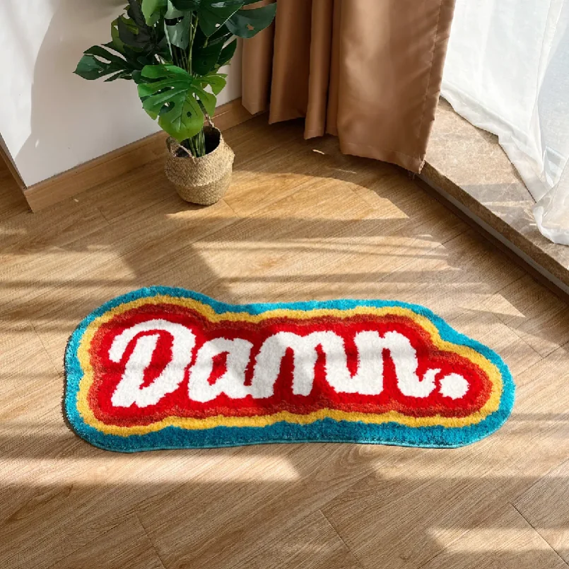 Letter Element Rug Rainbow Fluffy Tufted Rug Nordic Entrance Rug Area Rugs Funny Bathroom Bedroom Floor Mats