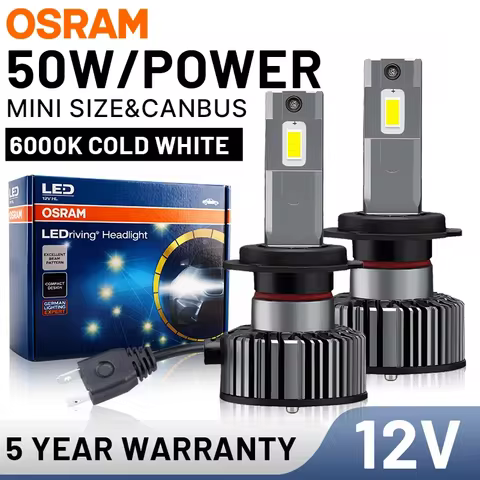 OSRAM H7 Led Headlight Bulb H4 LED Car Lamp H8 H11 9005 9006 HB3 HB4 HIR2 Fog Light Turbo 6000K 50W High Power With Copper Tube