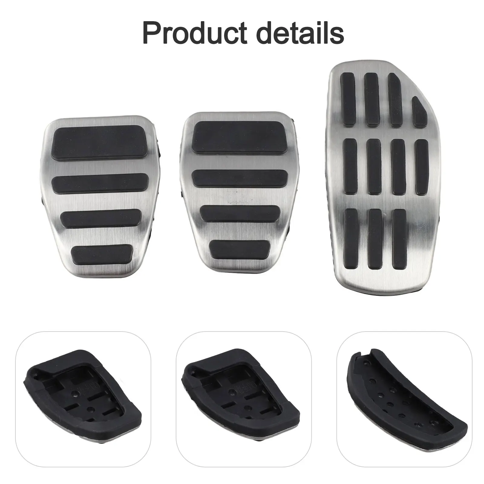 3pcs Throttle And Brake Pads For Nissan For X-Trail For Qashqai For Kicks Stainless Steel for accelerator And Brake Anti-slip