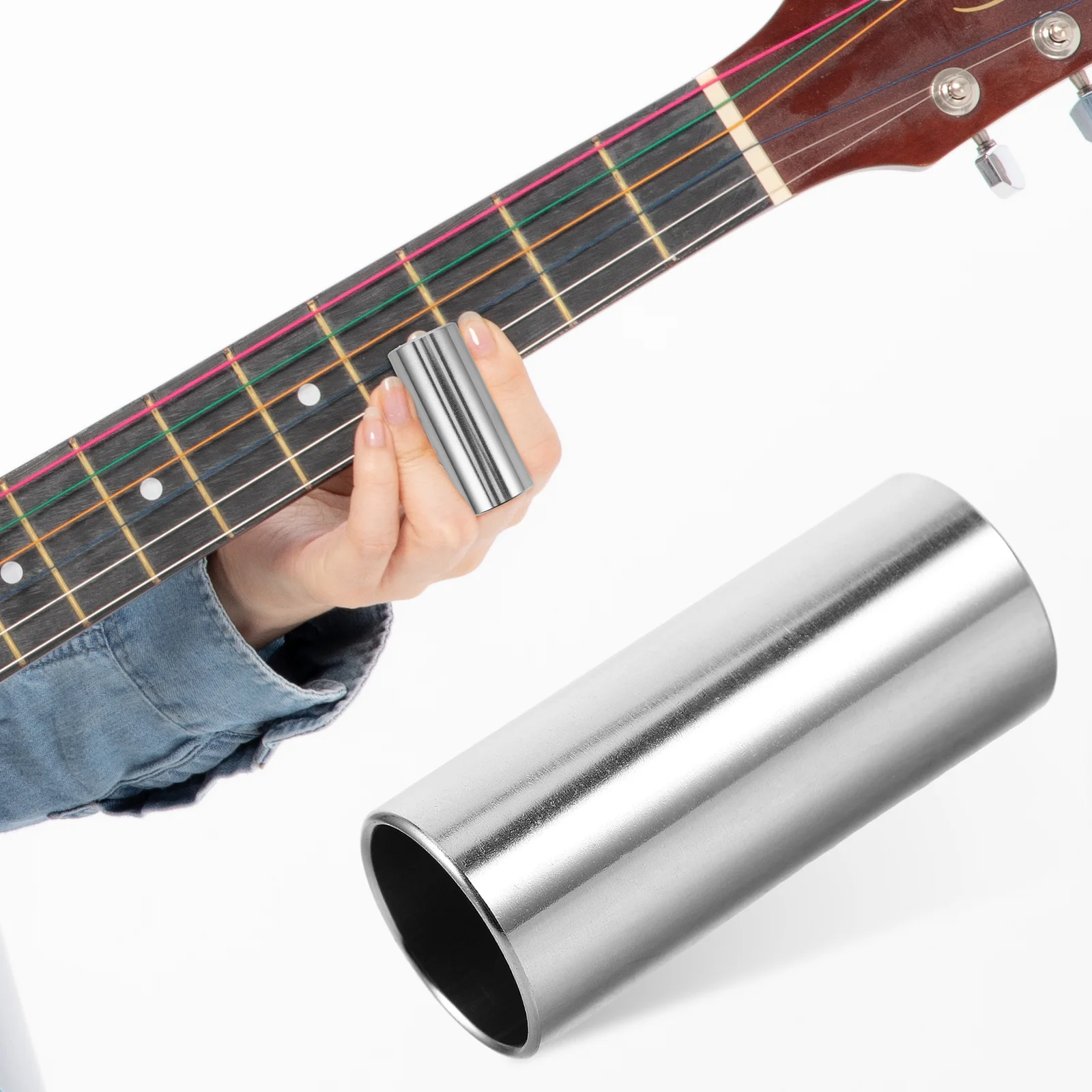 

Metal Guitar Slide Stainless Steel 60mm Finger Slider Electric Acoustic Guitar Accessory Smooth Durable Tone Enhancer