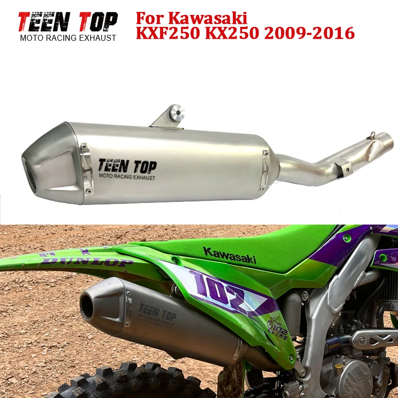 For Kawasaki KXF250 KX250 Exhaust Muffler KX250 Slip-on Exhaust Offroad Bike KXF250 Exhaust Pipe Racing Escape Moto Silncieux