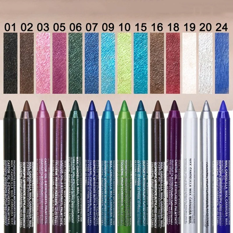 14 Color Eye Liner Pen Colored Eyeliner Waterproof Makeup Tools Blue Red Green White Gold Brown Eye Cosmestics