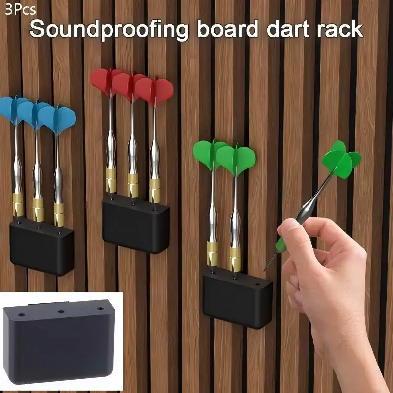 

Hot 3Pcs Dart Rack No Drilling Soundproofing Board Dart Holder Darts Storage Holder For Home Office Recording Studio Foam Boards