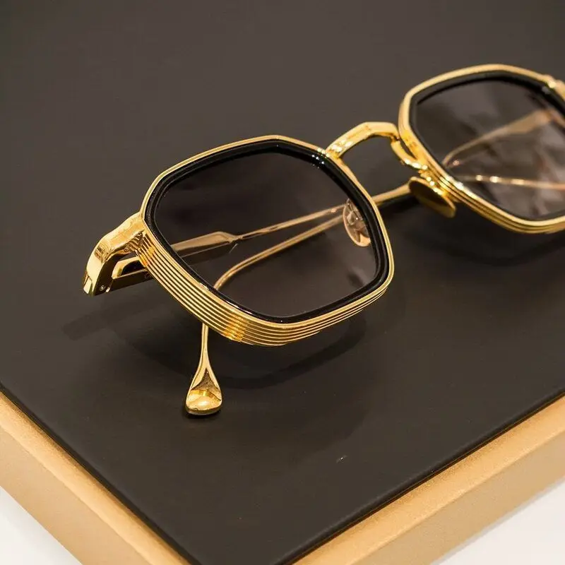 

2025 New Faionable Square Frame Men's Sunglasses Simple Design Polarized Full Frame Metal ex Non-prescription Sun Glasses