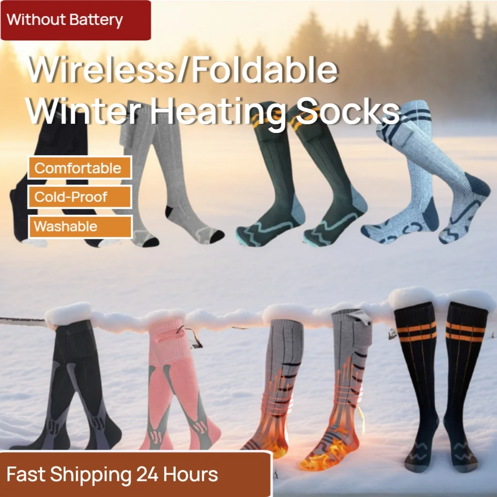 الشتاء التدفئة الجوارب بدون بطارية سميكة تسخين كهربائي الجوارب الباردة واقية الحرارية ساخنة جهاز تدفئة القدمين الجوارب الطويلة للتزلج #1