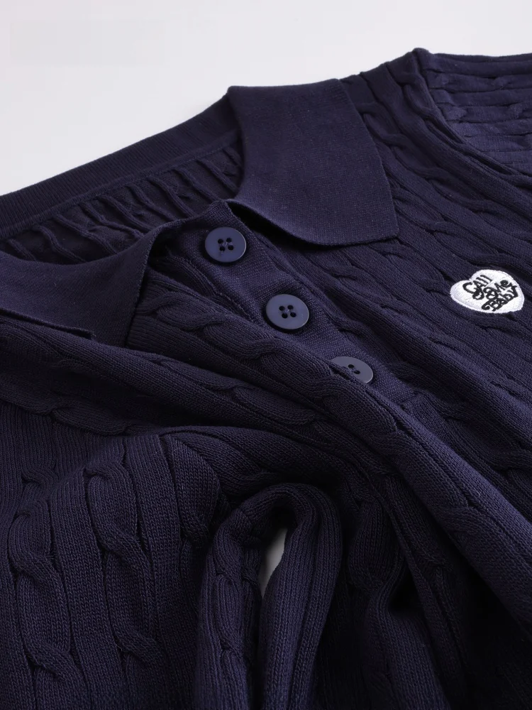 

JZZDEMM ort Sve Ne Knitted Top for Women Embroidered Heart Pattern Slim Fit Summer Faion Vintage Sle