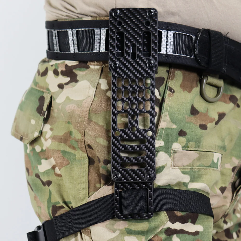 Carbon Fiber Modular Adjustable Tactical Pistol Holster Adapter Drop Leg Carry Platform Compatible QLS Platform Airsoft Adapter