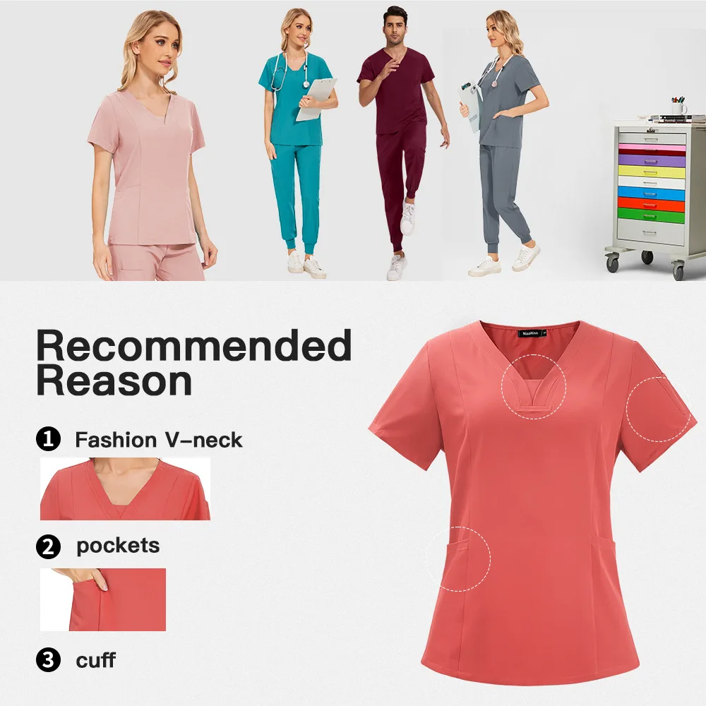 Slim Fit Women Medical Uniforms Hospital Scrubs Sets Surgical Gowns Nurses Accessories Dental Clinic Spa Lab Workwear Clothes