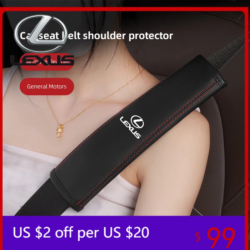 

Interior Mouldings Car Seat Belt Cover Leather Safety Belt Shoulder Protector For Lexus IS250 RX330 Ct200h ES300h RX350 LS Car I