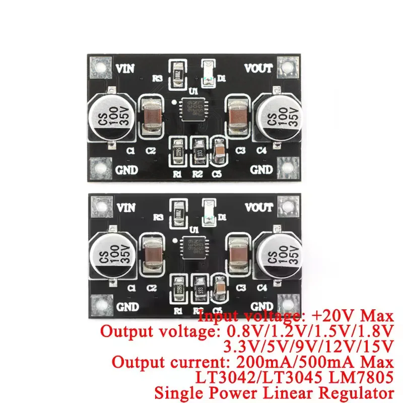 5 unidades/1 unidad LT3045 Regulador de Voltaje Lineal y Módulo de Alimentación Único 3.3V 5V Placa Reductora Buck de Radiofrecuencia de Bajo Ruido