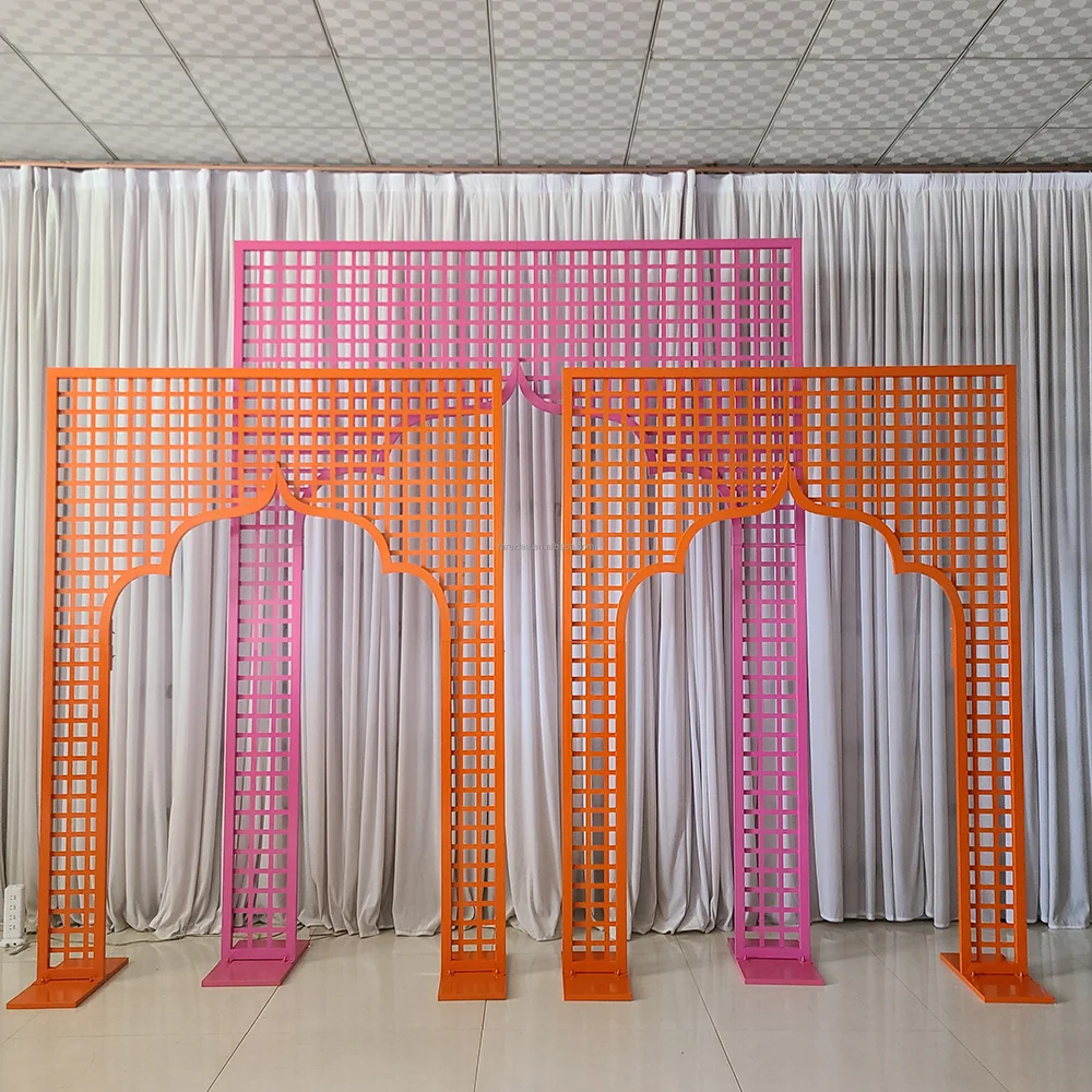 

OEM Custom Square Metal Wedding Arch Commercial Wedding Backdrop Stand for Large-Scale Event Decoration