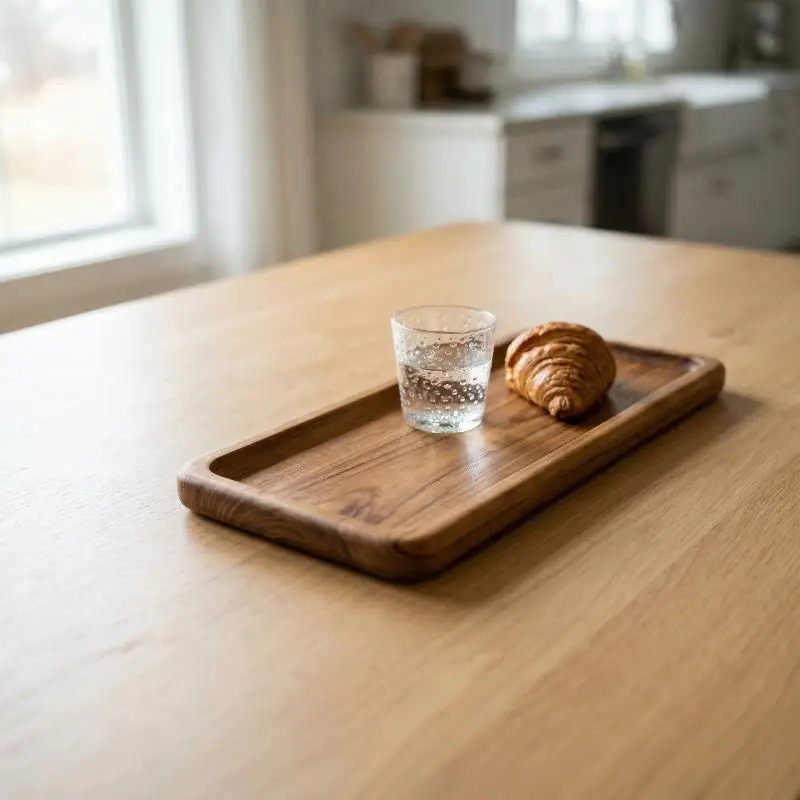 Dessert Plate Japanese Solid Wood 1 Piece Wooden Snack Tray for Kitchen Restaurant Buffet Setting