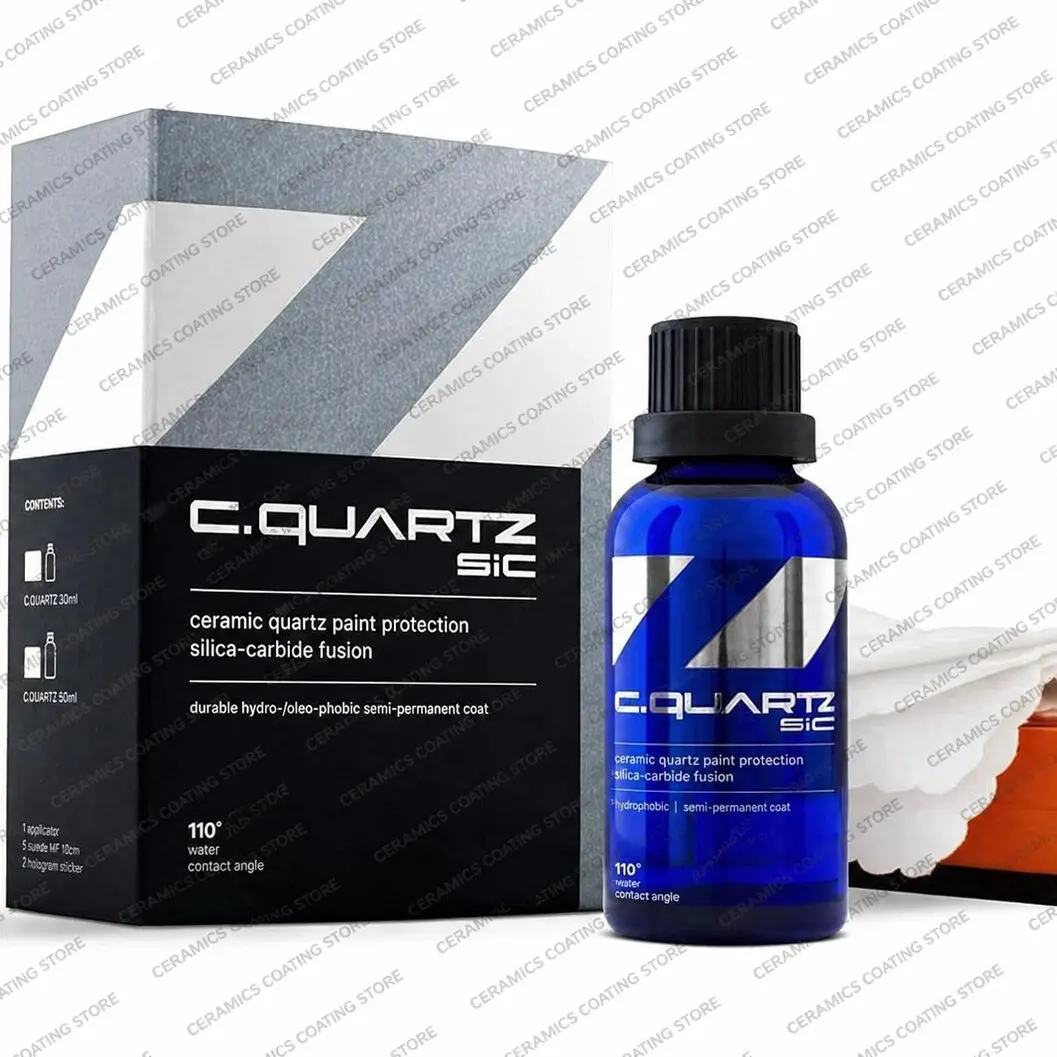 Kit CQUARTZ SiC 30ml - Revestimiento Cerámico para Autos, Nanotecnología a Base de Cuarzo, Adhiere a Pintura, Vidrio, Metal y Plástico