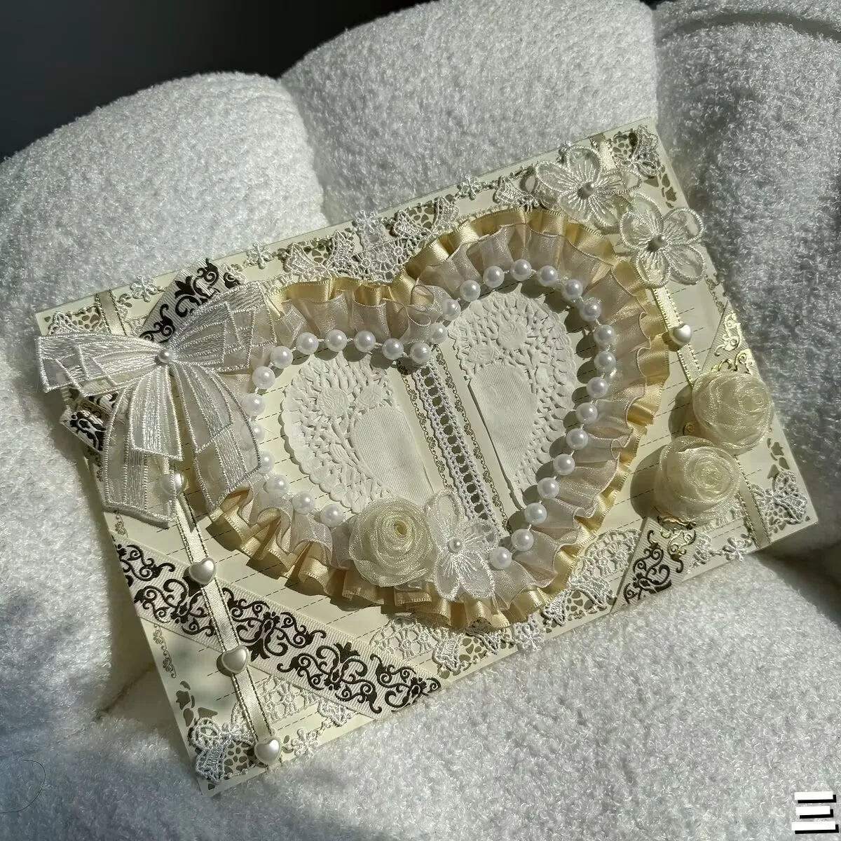 

Lolita gate ribbon Anime cosplay crafts Flower Fill ita bag Insert Board hand made badge goods display Student Stationery