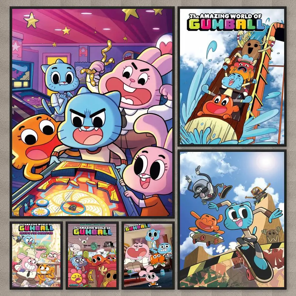 Animation T-The A-Amazing World of Gumball Poster Modern  Wall Art Aesthetic Minimalist Bedroom Decor Cafe Home Gift PP