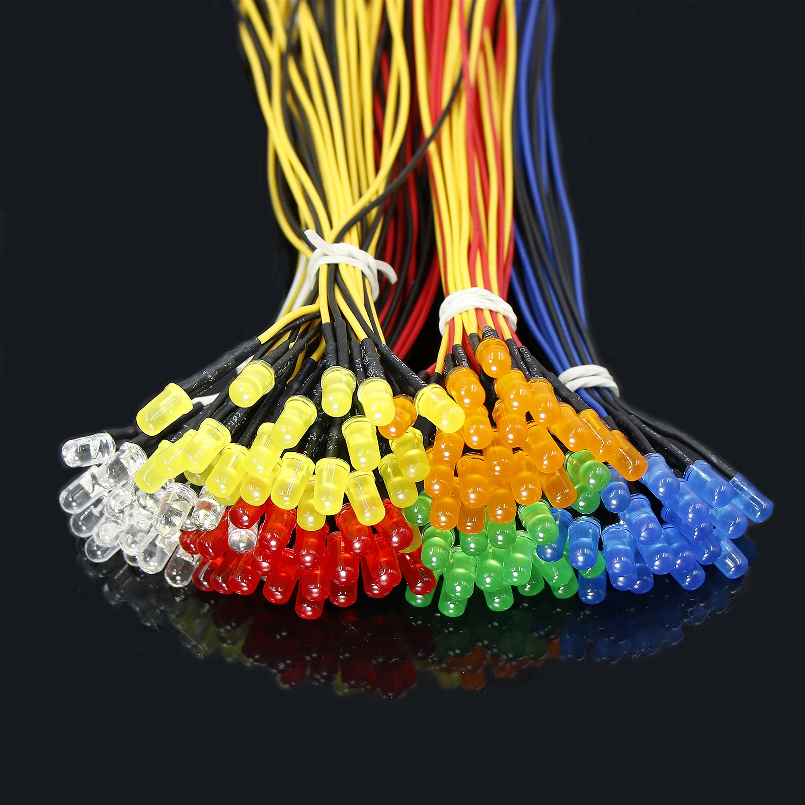 50pcs 12v Pre Wired Led Diode Lights EmittingDiodes For DIY Scientific Experiment