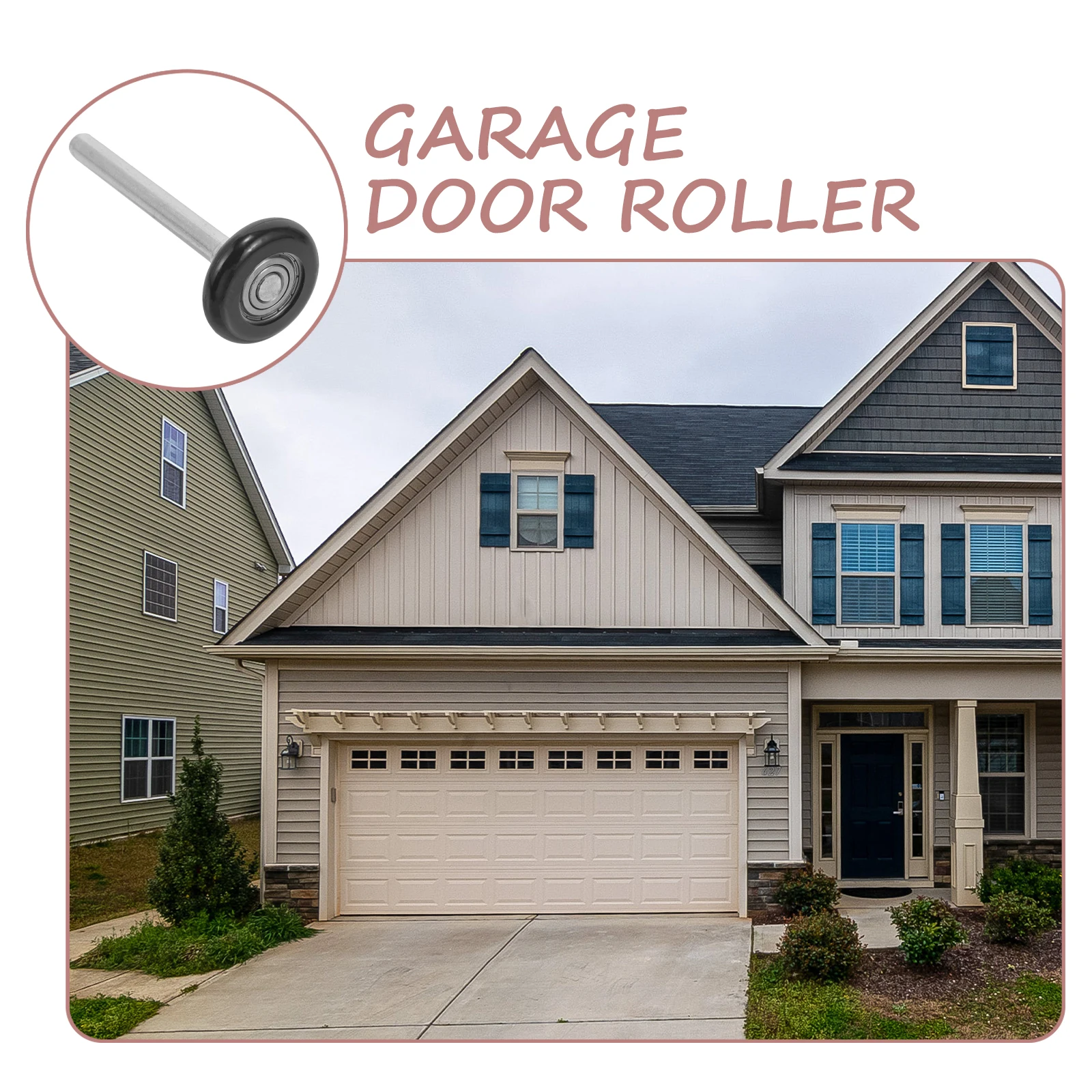 

4pcs Nylon Rollers Precision Bearings Replacement Quiet Durable Garage Wheels Smooth Operation Compatible Wood Door Rail Garage