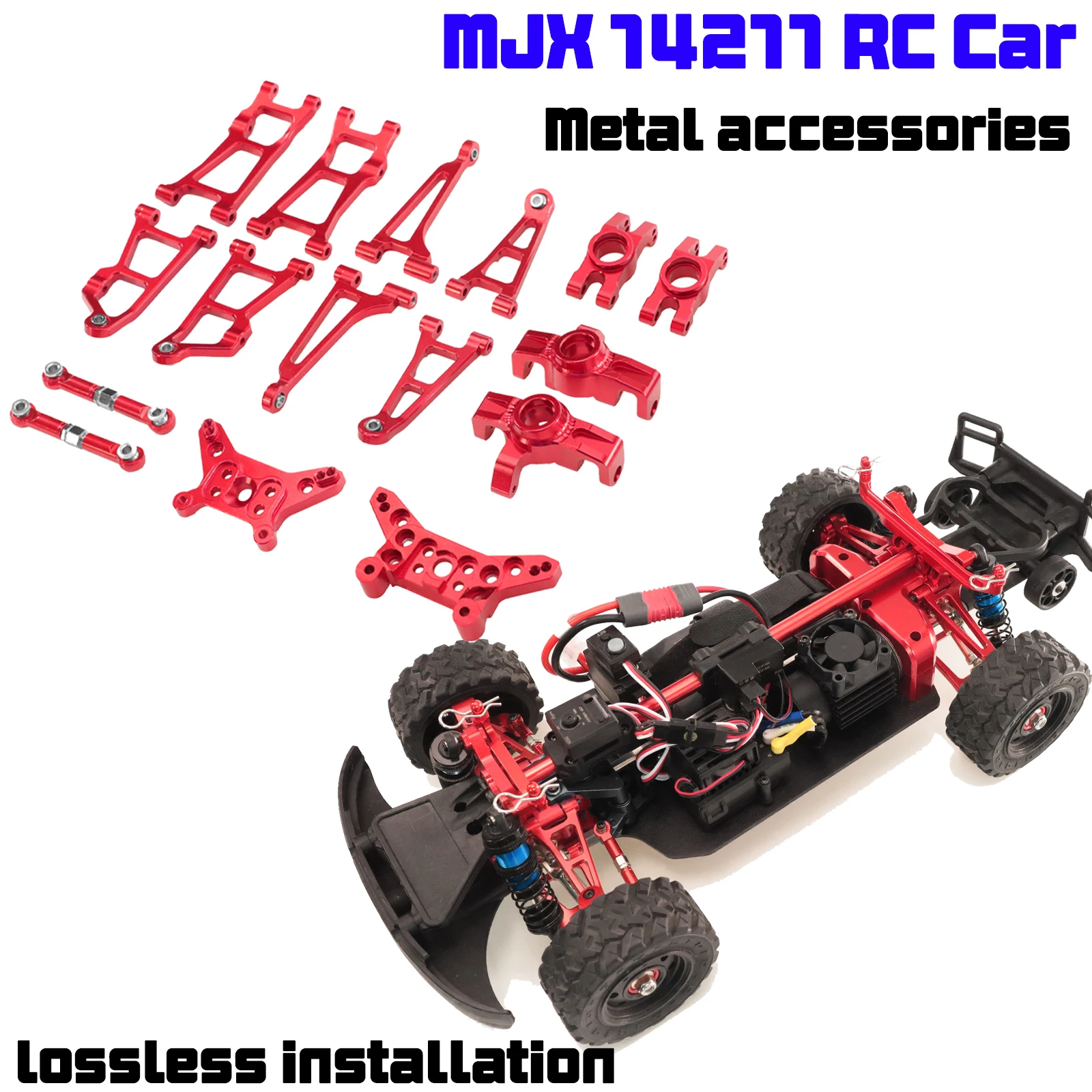 

Металлический поворотный рычаг, рама-бабочка, набор рулевых чашек для MJX HYPER GO 1/14 14211, короткая карта, пульт дистанционного управления, аксессуары для обновления автомобиля