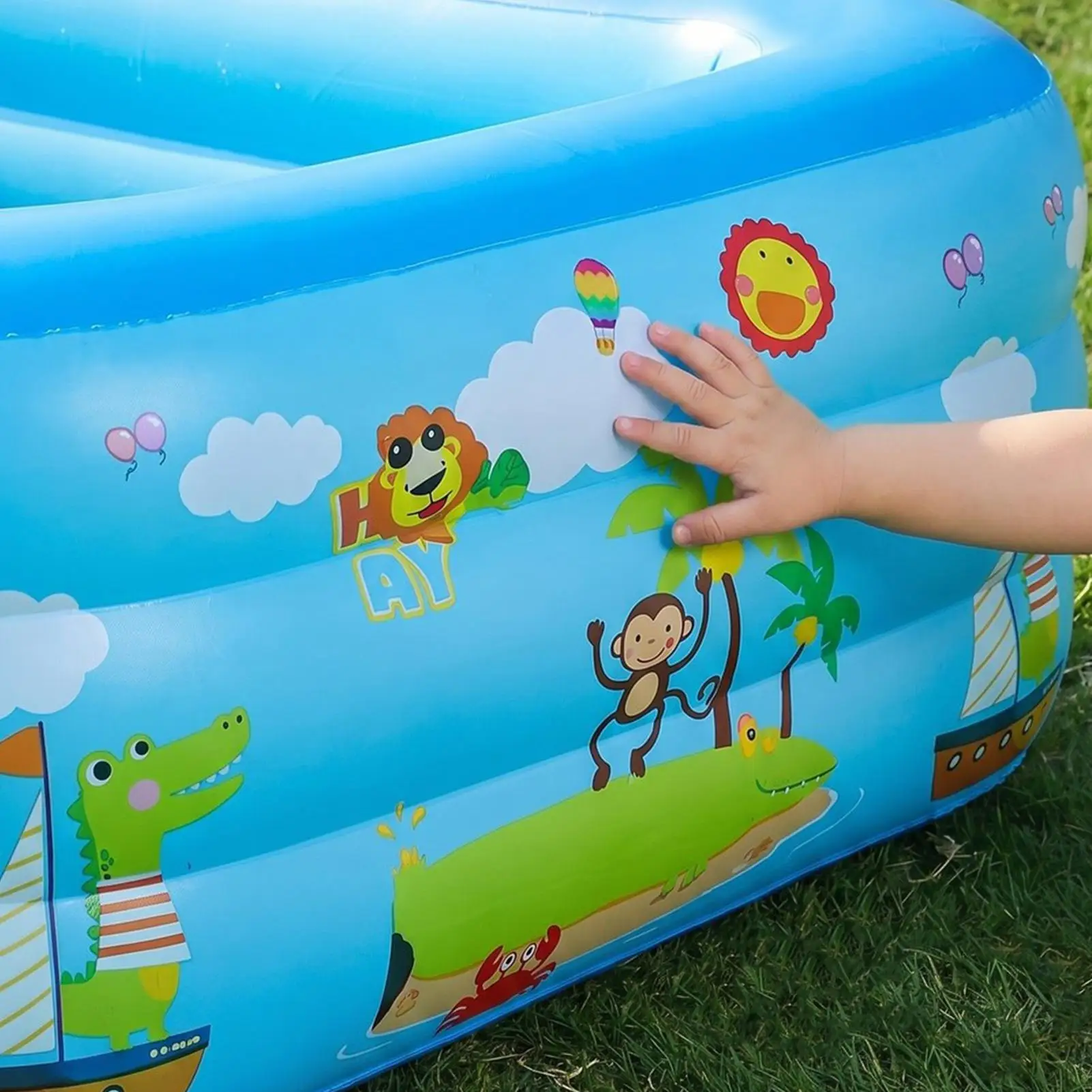Inflatable Kids Pool UV-Resistant Large Portable Foldable Kids Square Swimming Pool For Summer Hot Weather Indoor Outdoor Garden