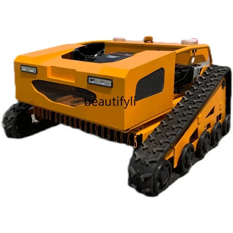 ss New Remote control lawn mower crawler type small oil-electric hybrid orchard broken grass weeding lawn intelligent automatio