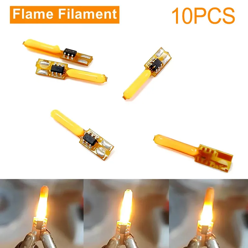 10PCS DC3V COB LED Flickering Flame Edison Filament Diode DIY Candle Bulb Birthday Party Decor for DIY Light Bulb Accessories