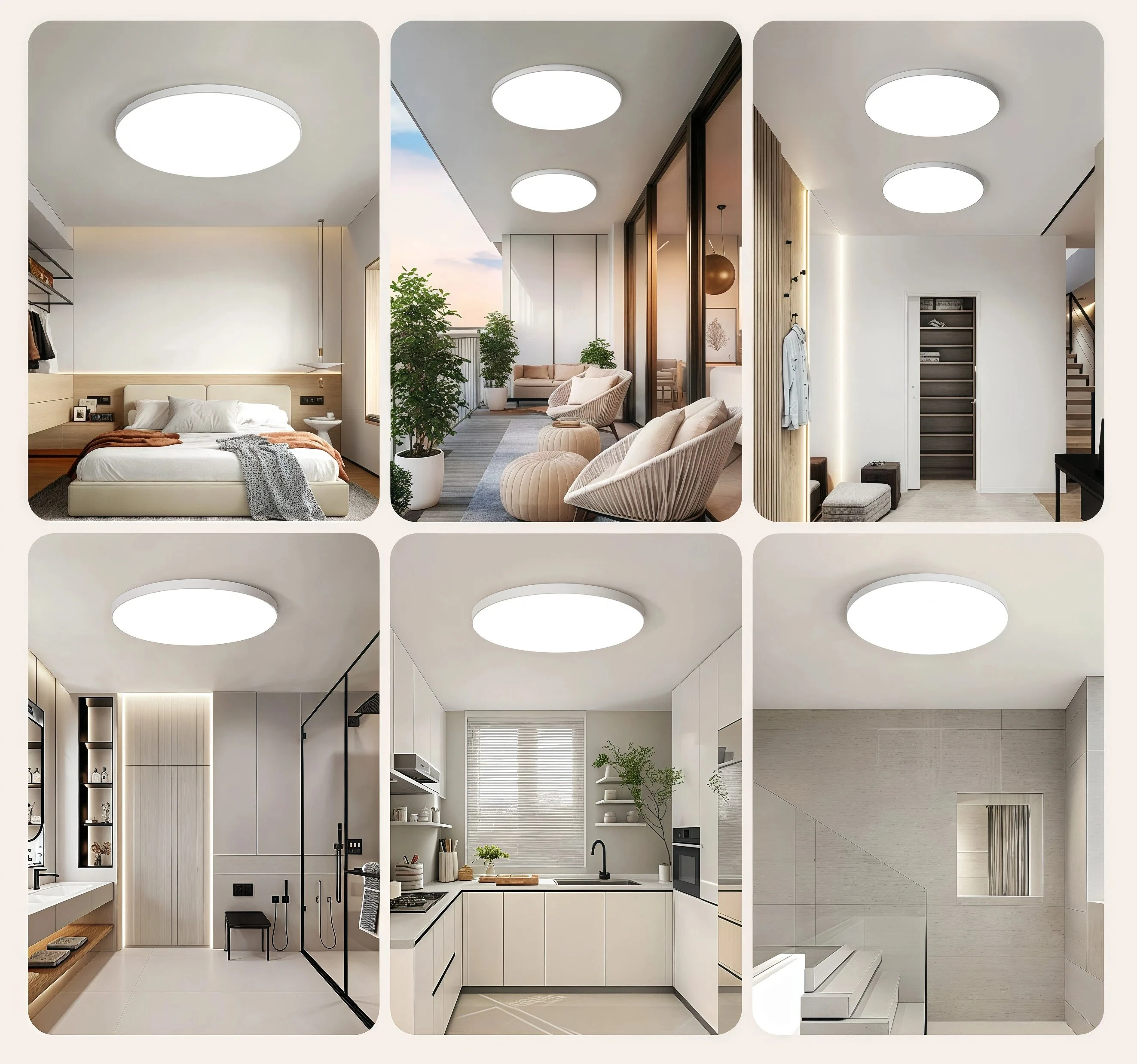 Ultra Thin round LED Ceiling Light Waterproof Dustproof Modern Home Bedroom Kitchen Corridor Bathroom Balcony Lighting Design