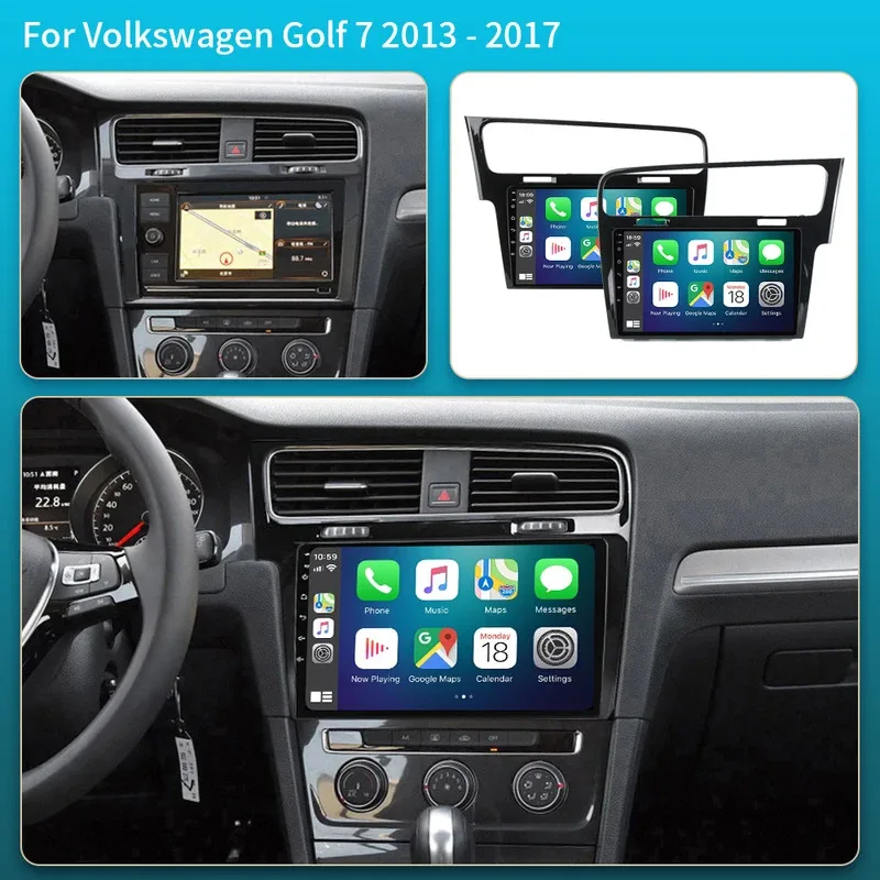 Car Radio For Volkswagen VW Golf 7 MK7 GTI 2012 - 2020 Wireless Carplay Android Auto Multimedia GPS 2 Din autoradio DVD 5G BT