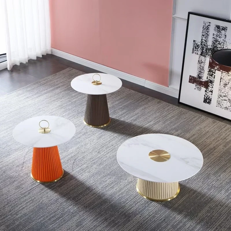 

# l Luxury Coffee Tables Round Living Room Tables Black Marble Glass Modern Luxury Coffee Tables