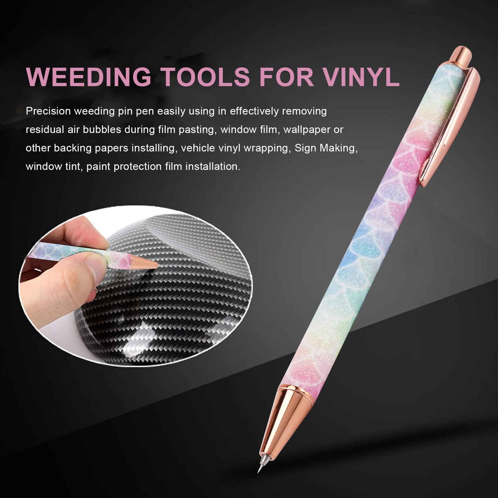 Air Release Pen Tool Pin Pen Craft Vinyl Air Release Weeding Tools for Squeegee Out Bubble HTV Craft Vinyl with Refills