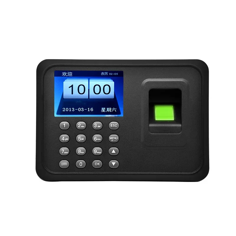 A8 2.8inch Biometric Attendance System USB Fingerprint Reader Time Clock Employee Control Machine Electronic Device Spanish En